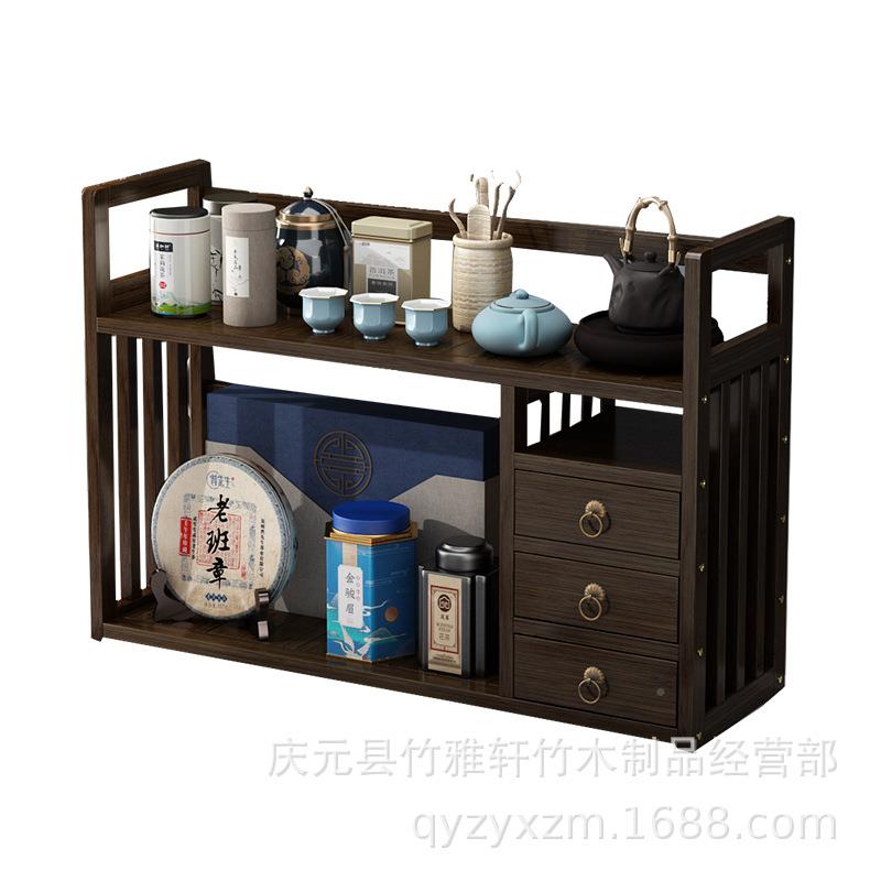 上茶杯架型桌桌博古架实木茶具茶叶罐面收纳展小示柜茶室置物ND-8
