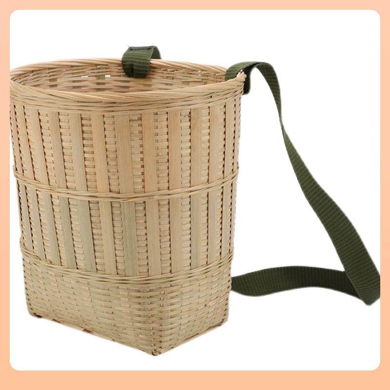 F7666886竹编圆篓茶叶背采摘竹筐蹈道收纳舞篮精编竹篓大小号具加,收纳整理,脏衣篮,淘宝优惠券,粉丝福利购,淘宝优惠卷