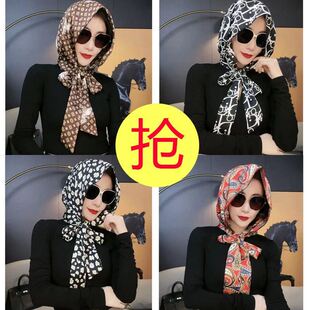 穆斯头巾帽子女网红时尚洋气丝巾春夏新款防晒外出气质回族围巾
