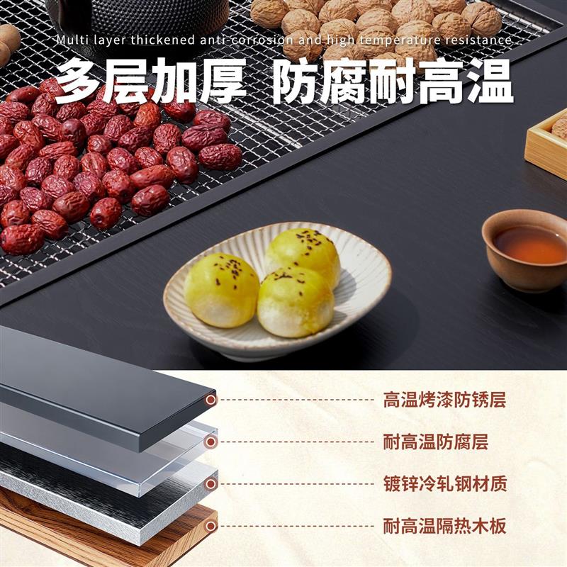 户外庭院围炉煮茶桌烤肉桌烧烤炉桌火锅桌碳烤取暖加大号方形