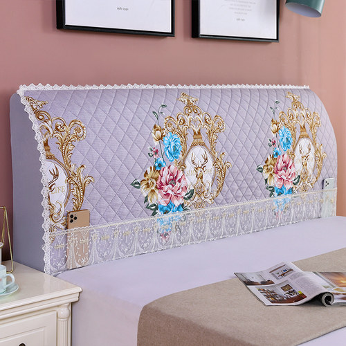 全包夹棉床头罩套简约弧形欧式