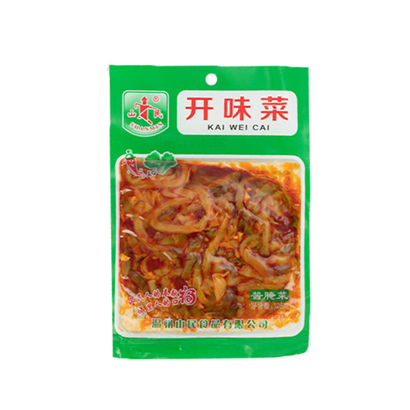 山民香辣开味下饭菜128g袋装榨菜开胃菜饭扫光即食熟食配粥小菜