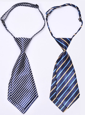 女式小领带女双片学院风银行酒店职业装衬衣领部商务条纹领结配饰