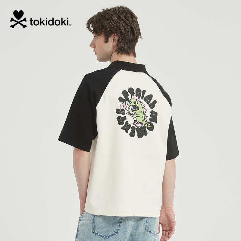tokidoki2025春季新款撞色趣味印花POLO男女同款情侣短袖上衣