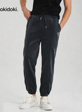tokidoki灯芯绒分割冬季束脚长裤重磅潮流宽松高腰显瘦垂感裤子