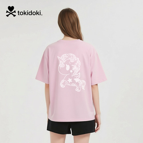 tokidoki潮牌26春季新款仿蕾丝印花短袖T恤男女同款时尚吸睛上衣