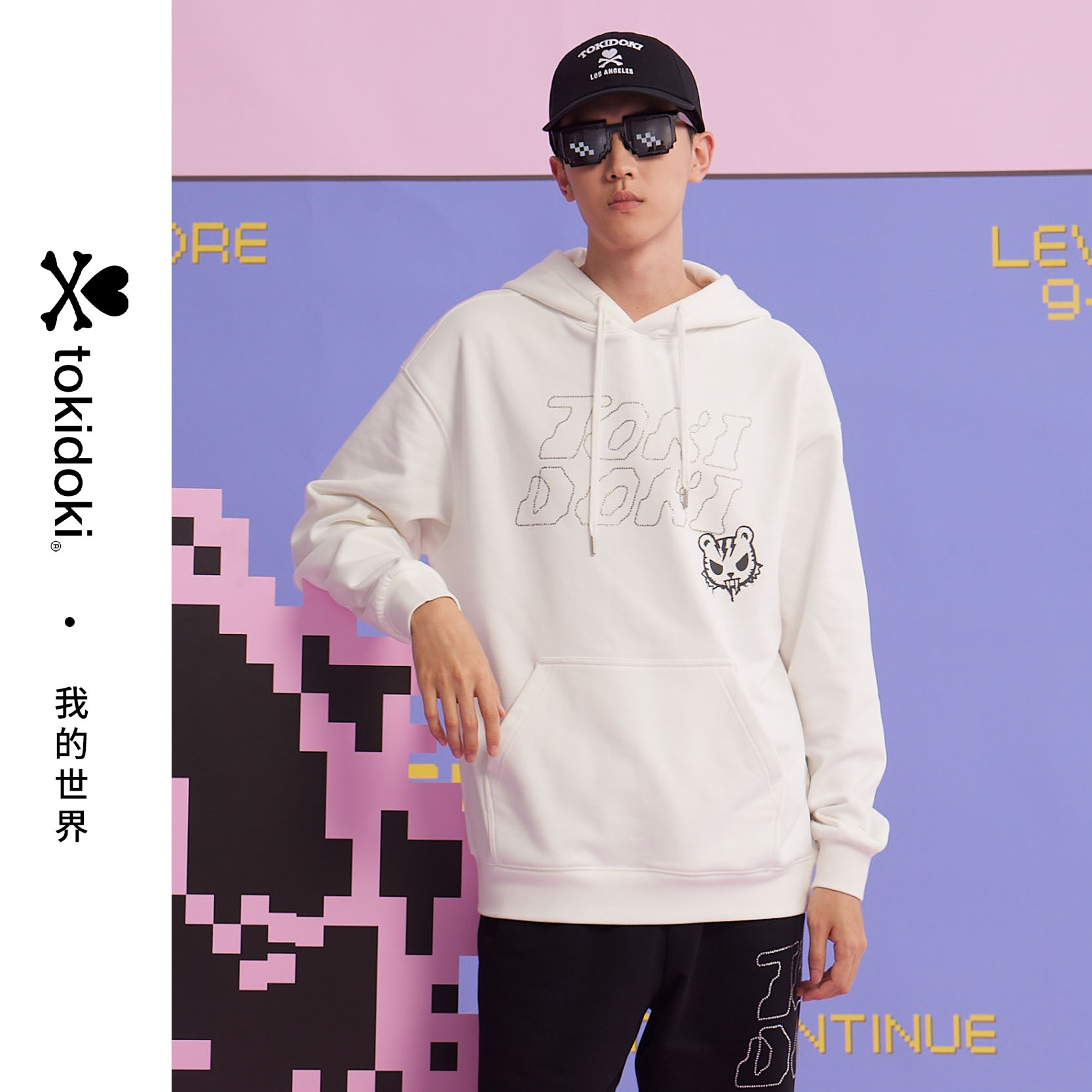 烫钻tokidoki秋冬新款连帽卫衣