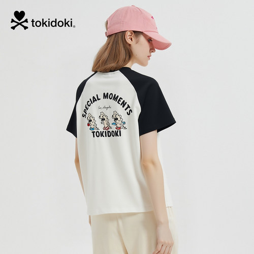 tokidoki2025夏季新款趣味图案插肩短袖T恤男女同款情侣上衣