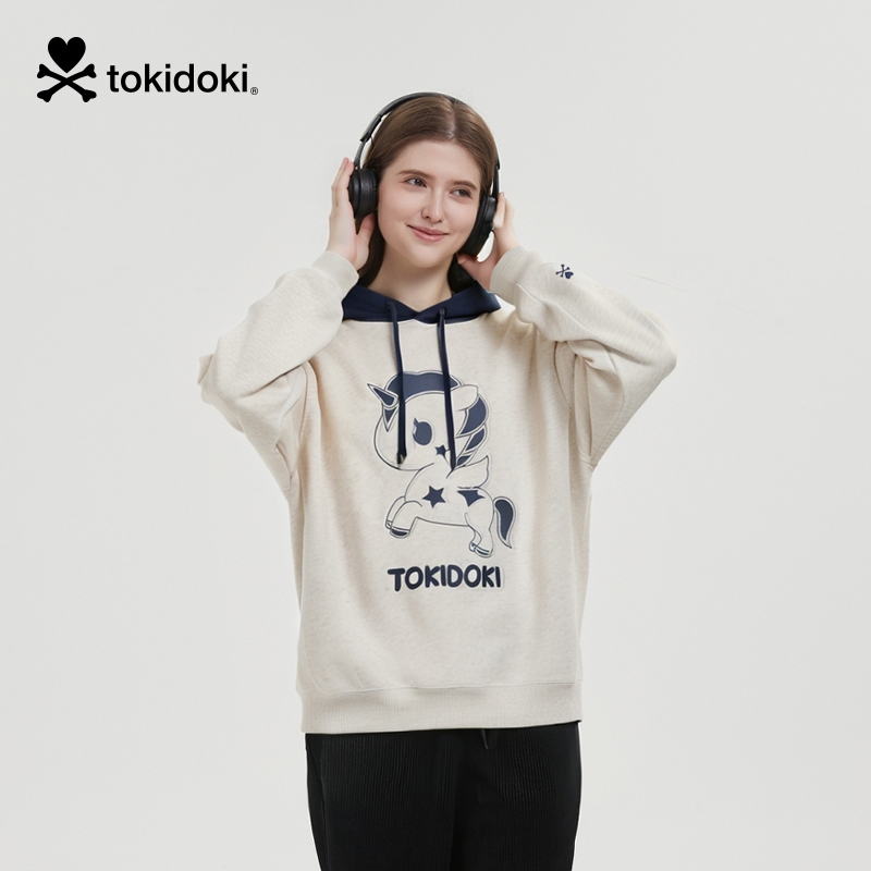 tokidoki2025秋季新款立体压印带帽卫衣男女同款情侣上衣