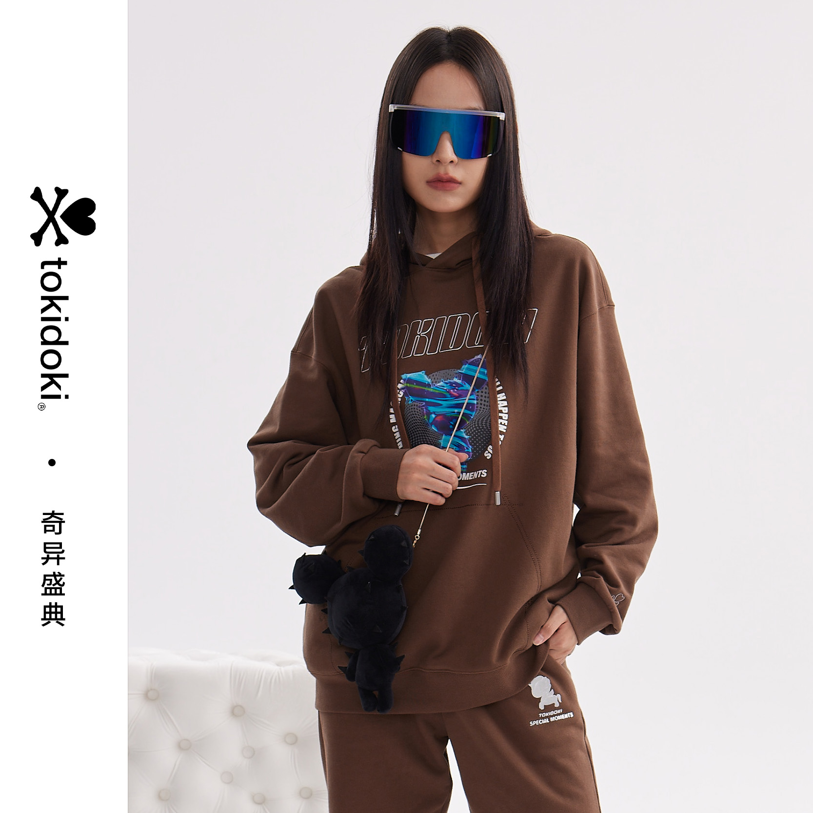 tokidoki连帽美式卫衣美拉德穿搭