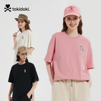 tokidoki潮牌夏季新款纯棉卡通IP绣花短袖T恤男女情侣无性别上衣