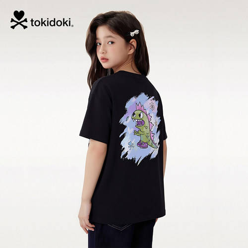 tokidoki26春季新款纯棉多彩卡通印花短袖T恤男女儿童童装上衣