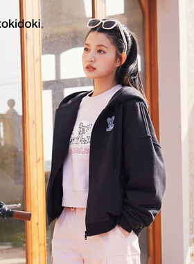 tokidoki女装2024春季新款拉链连帽休闲百搭显瘦气质短外套潮