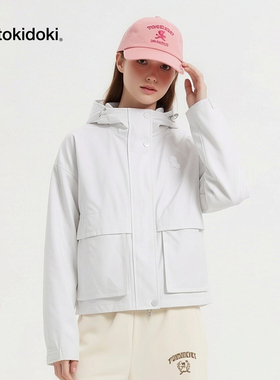 tokidoki连帽短款外套2026春季新款休闲工装夹克百搭宽松外套潮