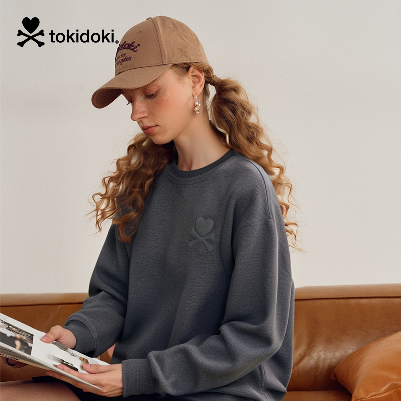 tokidoki2025秋季新款毛边细闪圆领卫衣男女同款情侣上衣