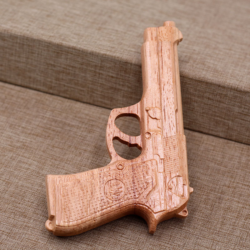 木头玩具枪木制手工木质模型儿童
