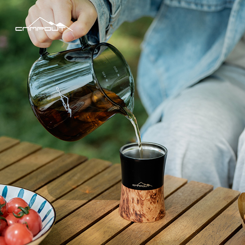 咖啡随行杯双层不锈钢户外露营设计师便携外带套装轰炸机美式拿铁