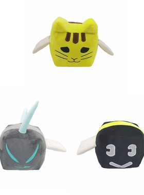 跨境新款bee swarm simulator plush公仔方块猫 蜜蜂毛绒玩具