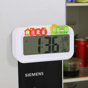 磁吸时钟电子温湿度计家用室内婴儿房电子壁挂时钟厨房冰箱贴挂钟