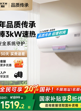 A．O．Smith/史密斯 CTE-60TT-C佳尼特家用电热水器60升80升L双棒