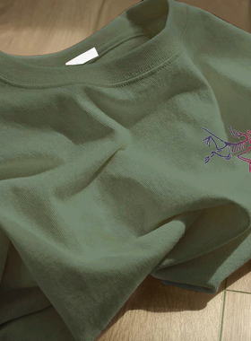 品牌折扣~外贸专柜海外撤回百搭新款宽松纯棉印花短袖T恤男女情侣