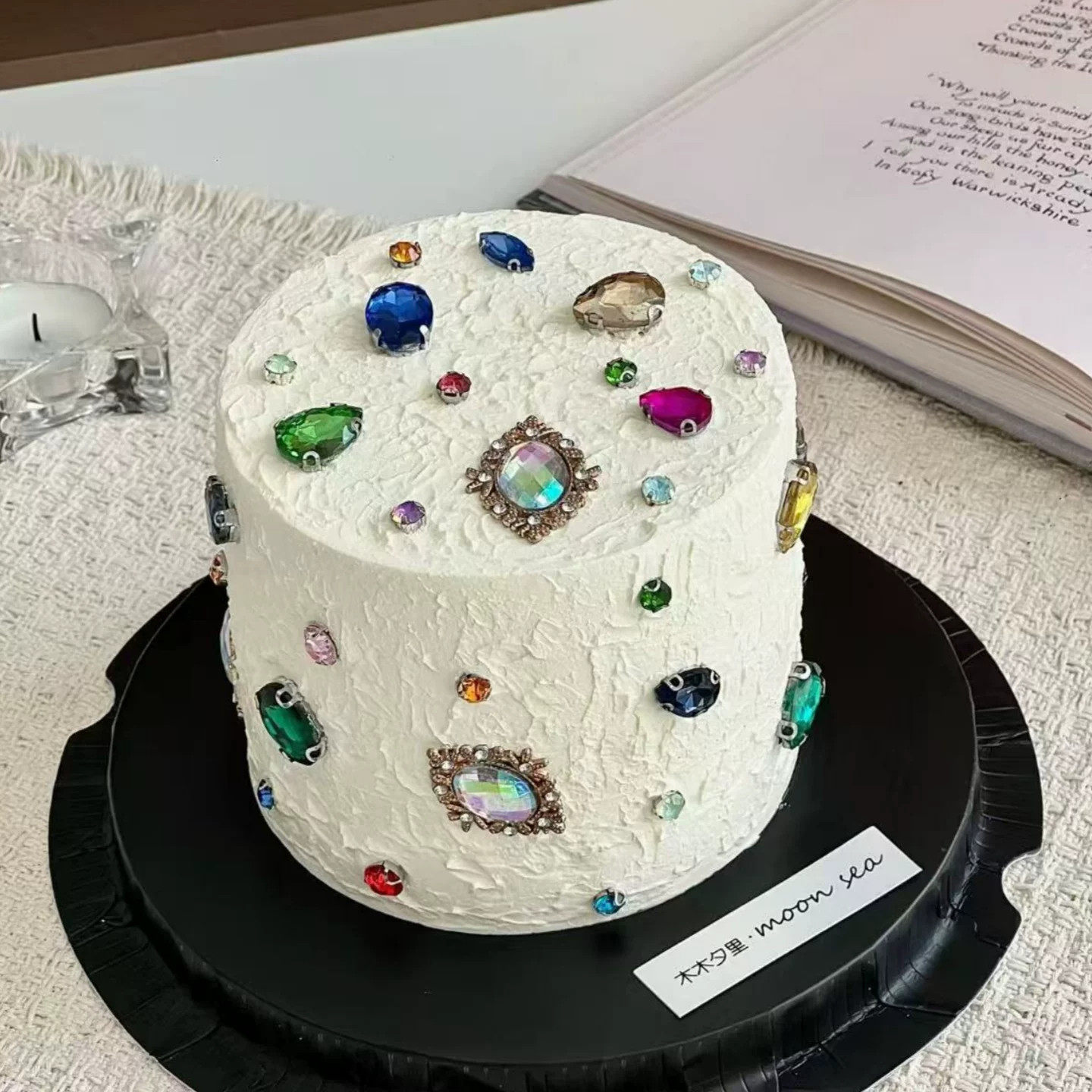ins蛋糕装饰彩色钻石宝石摆件水晶钻石女神网红生日派对甜品装扮