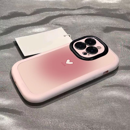 晕染爱心适用苹果16promax手机壳iphone15彩绘14plus2025夏天新女款高级感13pm全包12防摔11简约小众创意16外