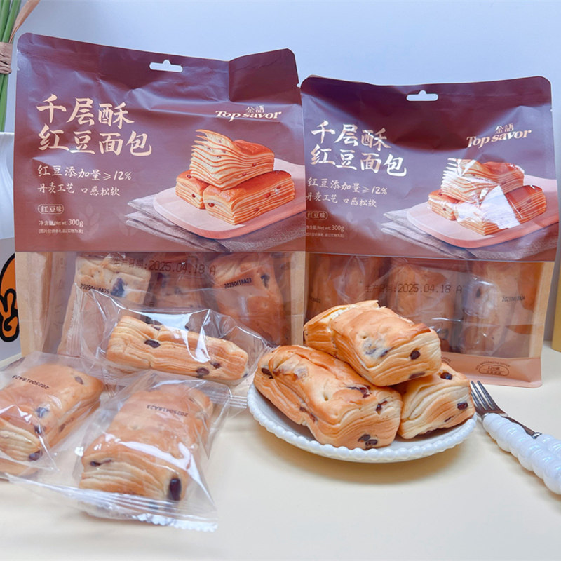 澳门金语千层面包红豆夹心