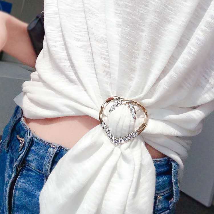衣角打结扣环丝巾扣百搭神器衬衣下摆t恤体恤女衣服装饰配饰胸针