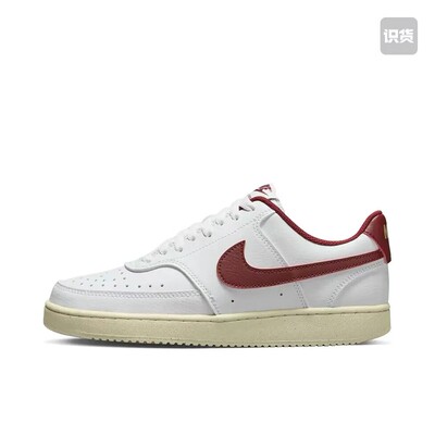 Nike Court Vision 1低帮 板鞋 女款 白红金 可回收材料