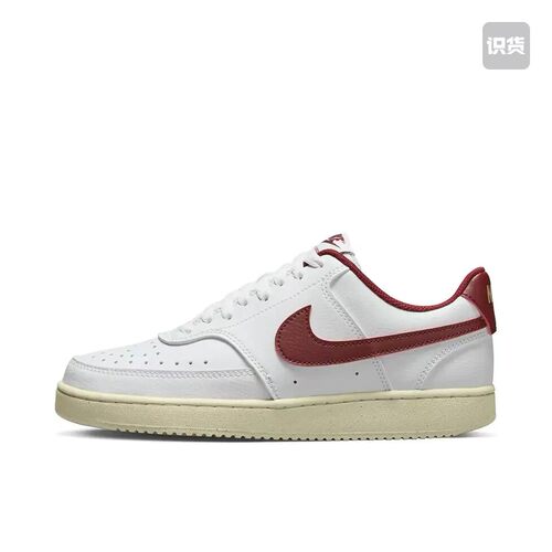 Nike Court Vision 1低帮 板鞋 女款 白红金 可回收材料