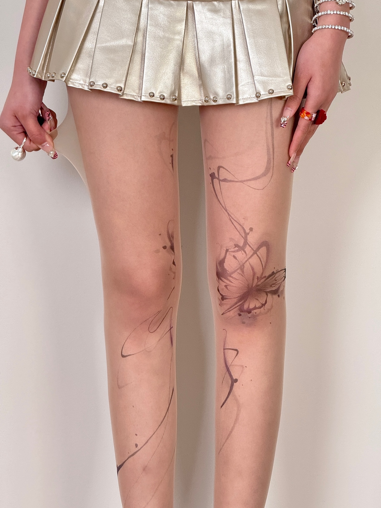 BON 新中式水墨纹身梦幻蝴蝶丝袜辣妹个性亚文化性感甜酷连裤袜女,女士内衣/男士内衣/家居服,连裤袜/打底袜,淘宝优惠券,粉丝福利购,淘宝优惠卷