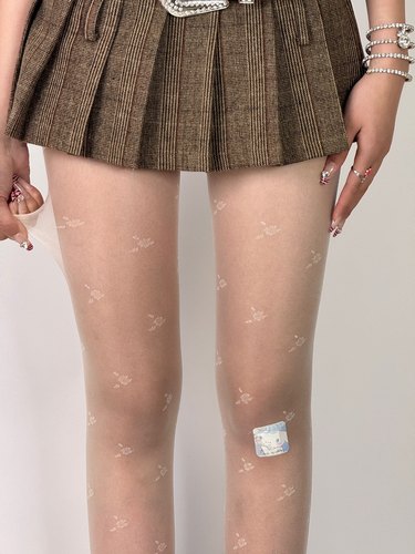 法式少女碎花春夏提花丝袜Lolita