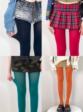 BON 日系彩色天鹅绒连裤袜糖果色少女丝袜显瘦高弹哑光纯色打底裤