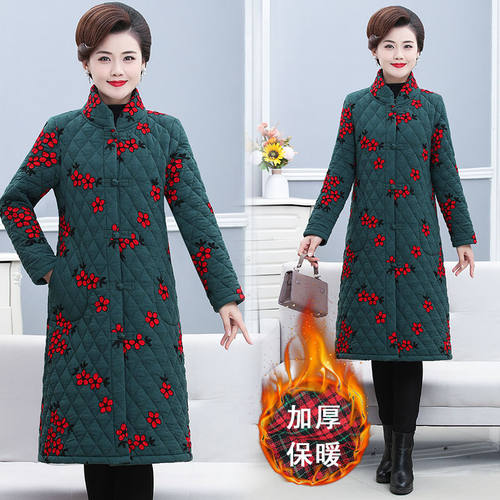 新款妈妈棉衣中年绣花民族风外套