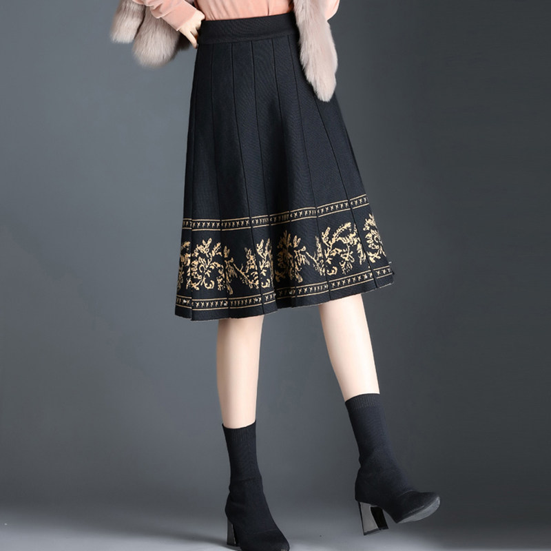 高腰针织半身裙女秋冬短裙