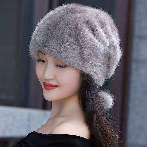 保暖仿水貂帽子女加厚包头护耳时尚中老年妈妈款皮草新款冬季棉帽