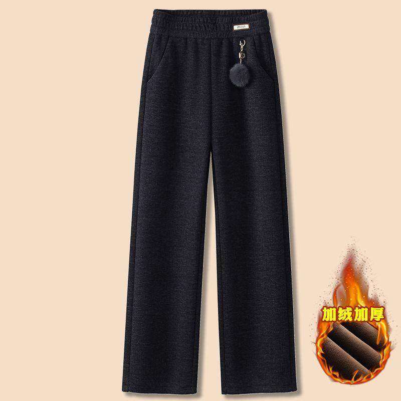 松紧腰直筒裤秋冬新款加绒加厚高腰中老年妈妈宽松遮肉休闲直筒裤,女装/女士精品,打底裤,淘宝优惠券,粉丝福利购,淘宝优惠卷