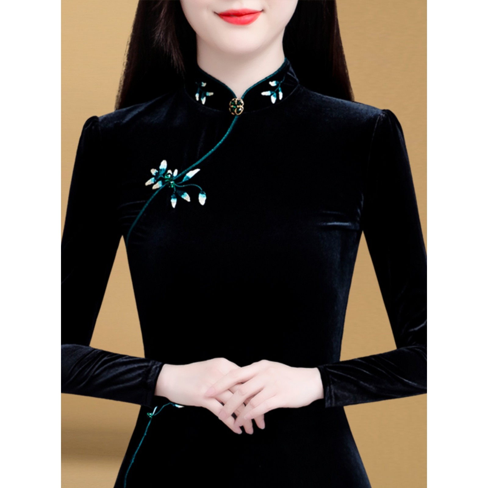 冬季金丝绒打底衫保暖内搭