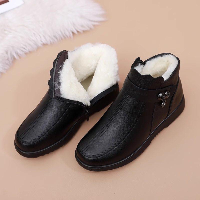真皮妈妈棉鞋短靴2026冬季新款加绒平底防滑女靴棉皮鞋中老年女鞋,女鞋,勃肯鞋/软木鞋,淘宝优惠券,粉丝福利购,淘宝优惠卷