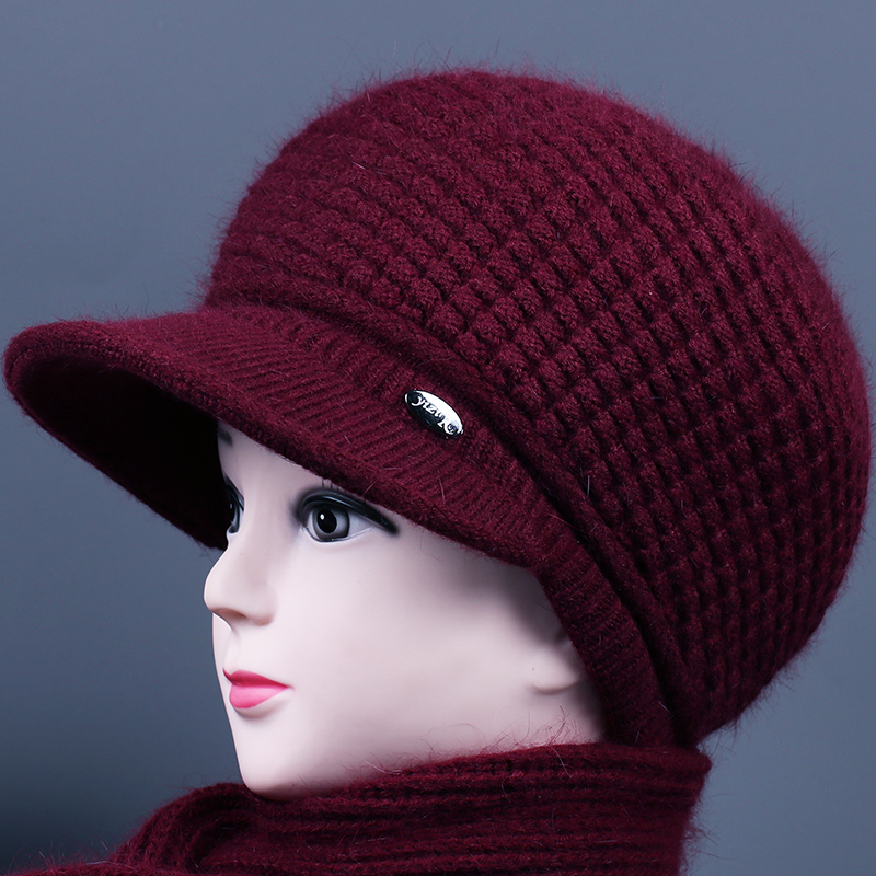 冬天老人帽子女奶奶毛毛线帽