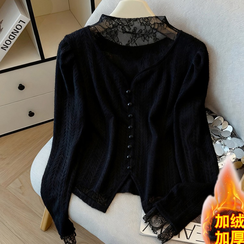 法式纯欲风半高领长袖衬衫女秋冬