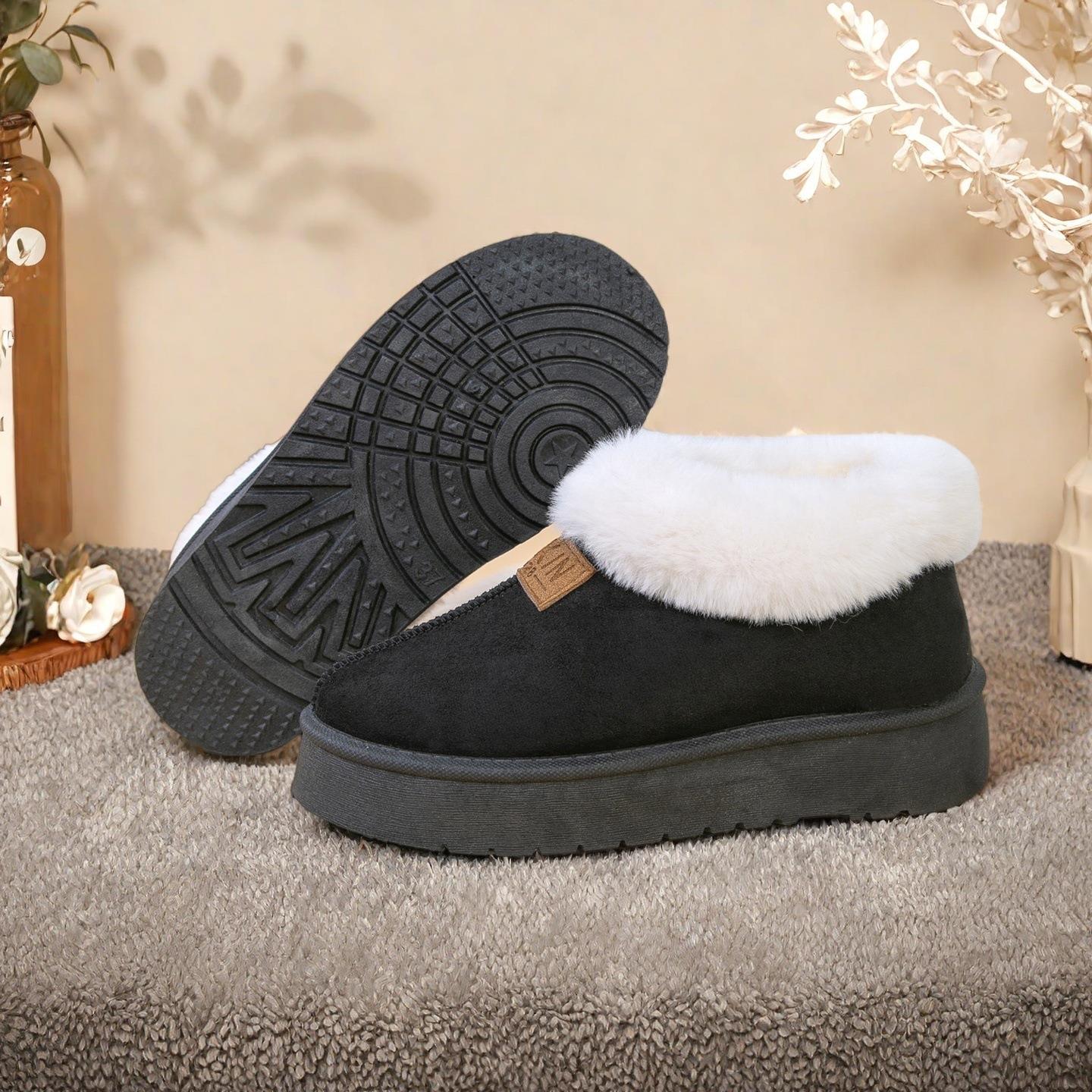 一脚蹬棉鞋加绒加厚雪地靴女外穿
