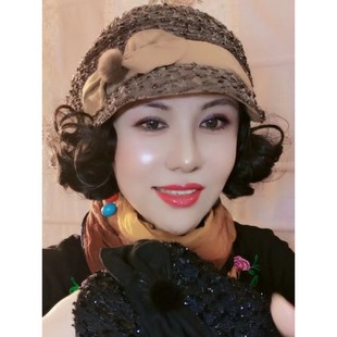 时尚百搭妈妈帽假发一体鸭舌帽秋冬新款短款假发帽子是软的蕾丝帽