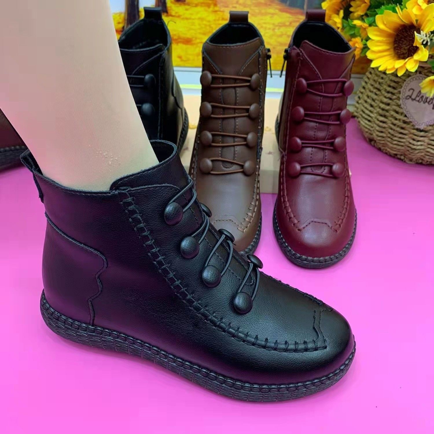 棉靴女冬季新款加绒加厚棉鞋防滑平底中年妈妈保暖短靴休闲高帮鞋,女鞋,勃肯鞋/软木鞋,淘宝优惠券,粉丝福利购,淘宝优惠卷