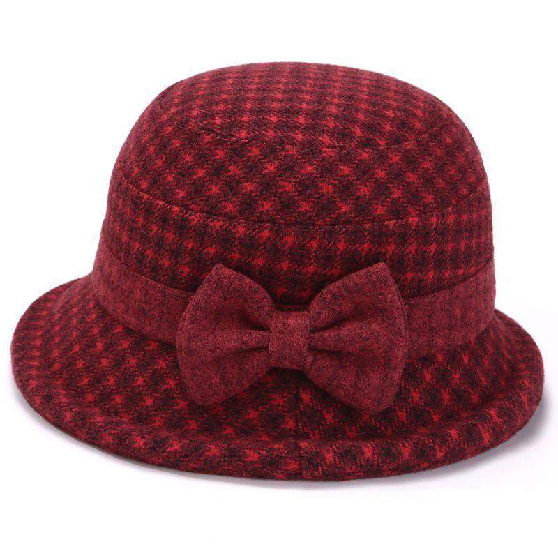 中老年毛呢盆帽2026春秋帽子女妈妈老人奶奶加厚渔夫帽礼帽保暖帽