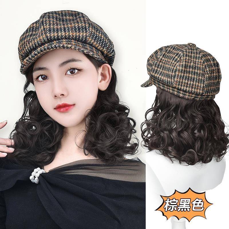 带假发帽子新款女士中老年妈妈