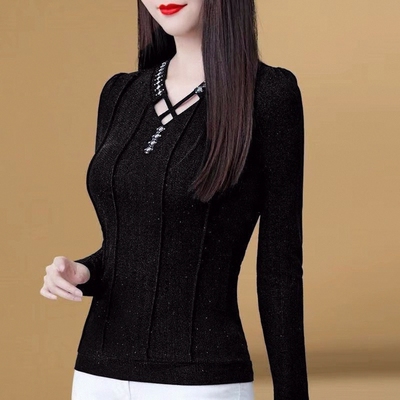 加绒薄款时尚打底衫长袖外穿内搭