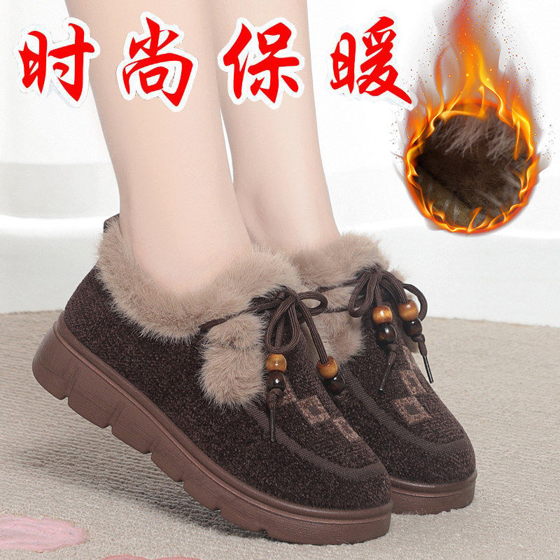 老北京布鞋女加绒棉鞋冬季新款软底防滑妈妈鞋中老年保暖平底棉靴,女鞋,勃肯鞋/软木鞋,淘宝优惠券,粉丝福利购,淘宝优惠卷