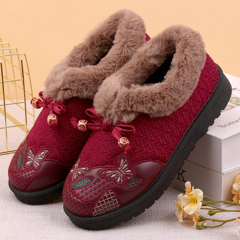 老北京布鞋女棉鞋冬季加绒保暖